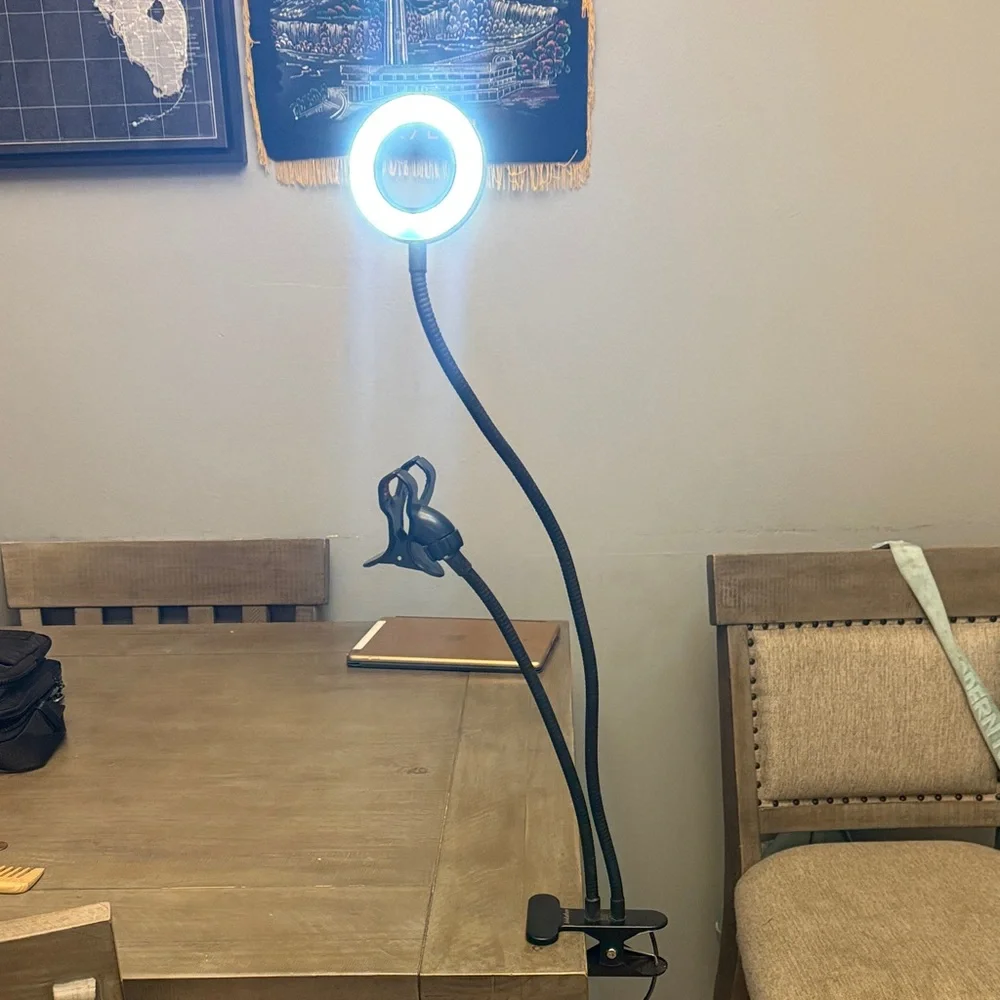 Adjustable LED Ring Light with Phone Clip